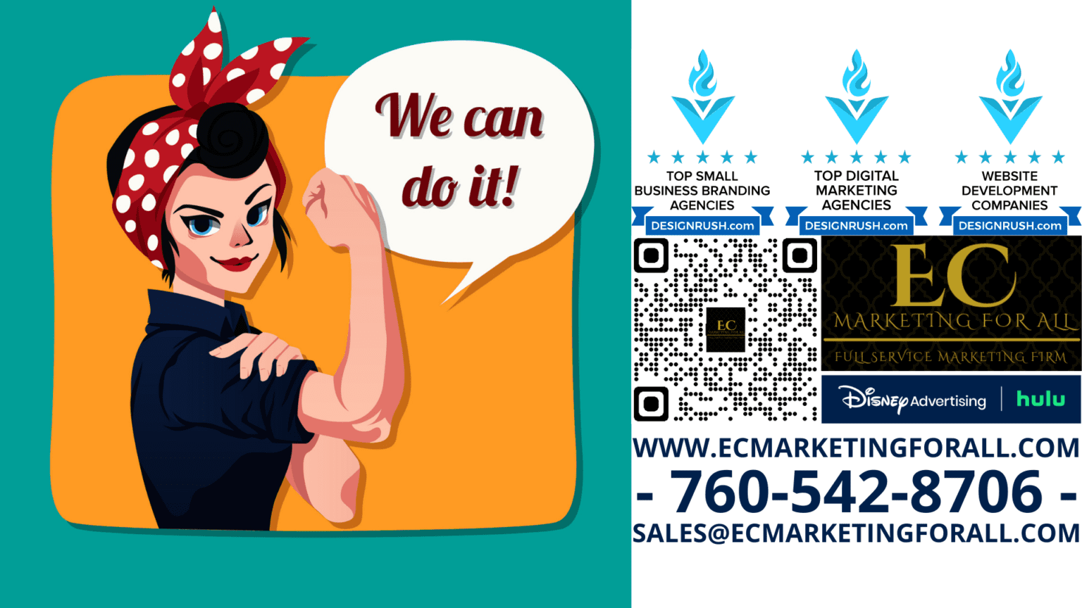 we can do it inspired rosie the riveter poster with ec marketing awards and accolades